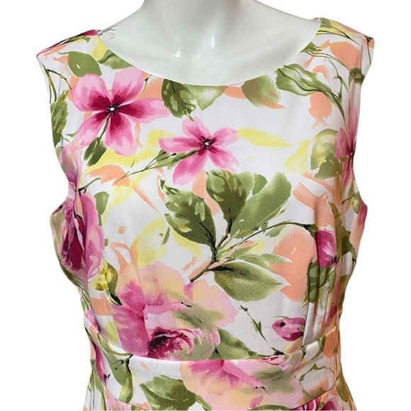 Connected Apparel Pink Ruched Asymmetrical Sheath Dress Size 12 - Picture 3 of 7